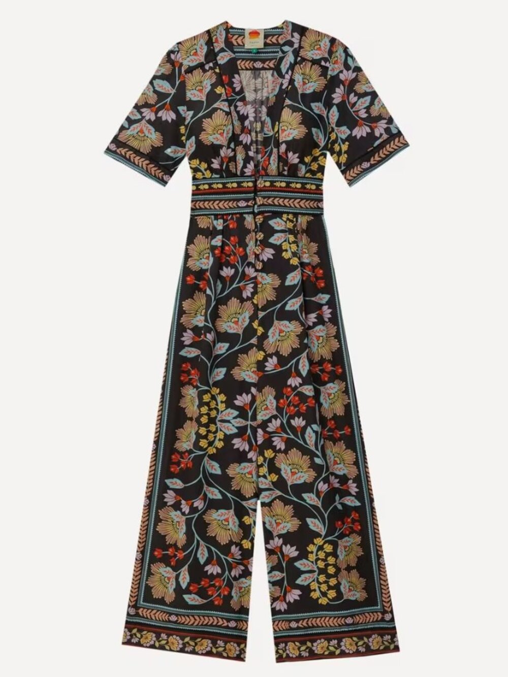 FARM Rio Flowery Black Cotton Jumpsuit - Picture 3 of 10